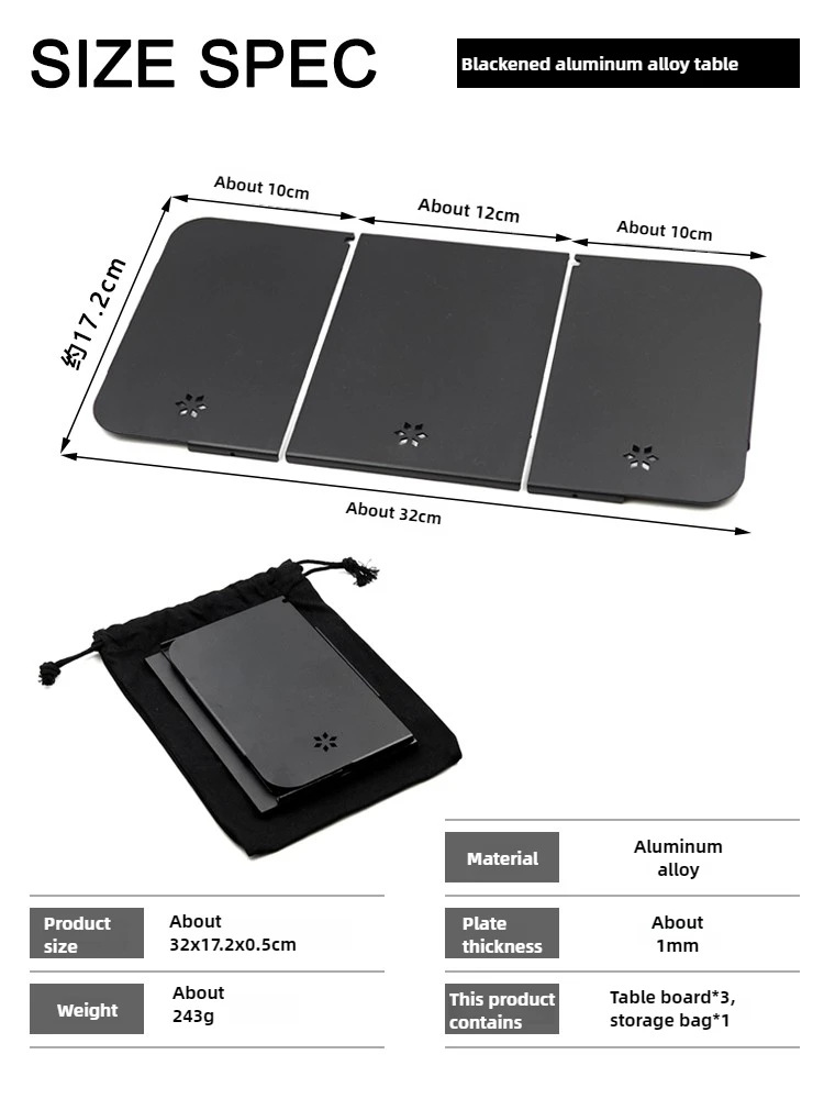 Camping Aluminum Table Board, 9.4L Lunch Box Accessories, Foldable, Coffee Box Plate, Picnic, Outdoor Tools, Hiking, for Stanley