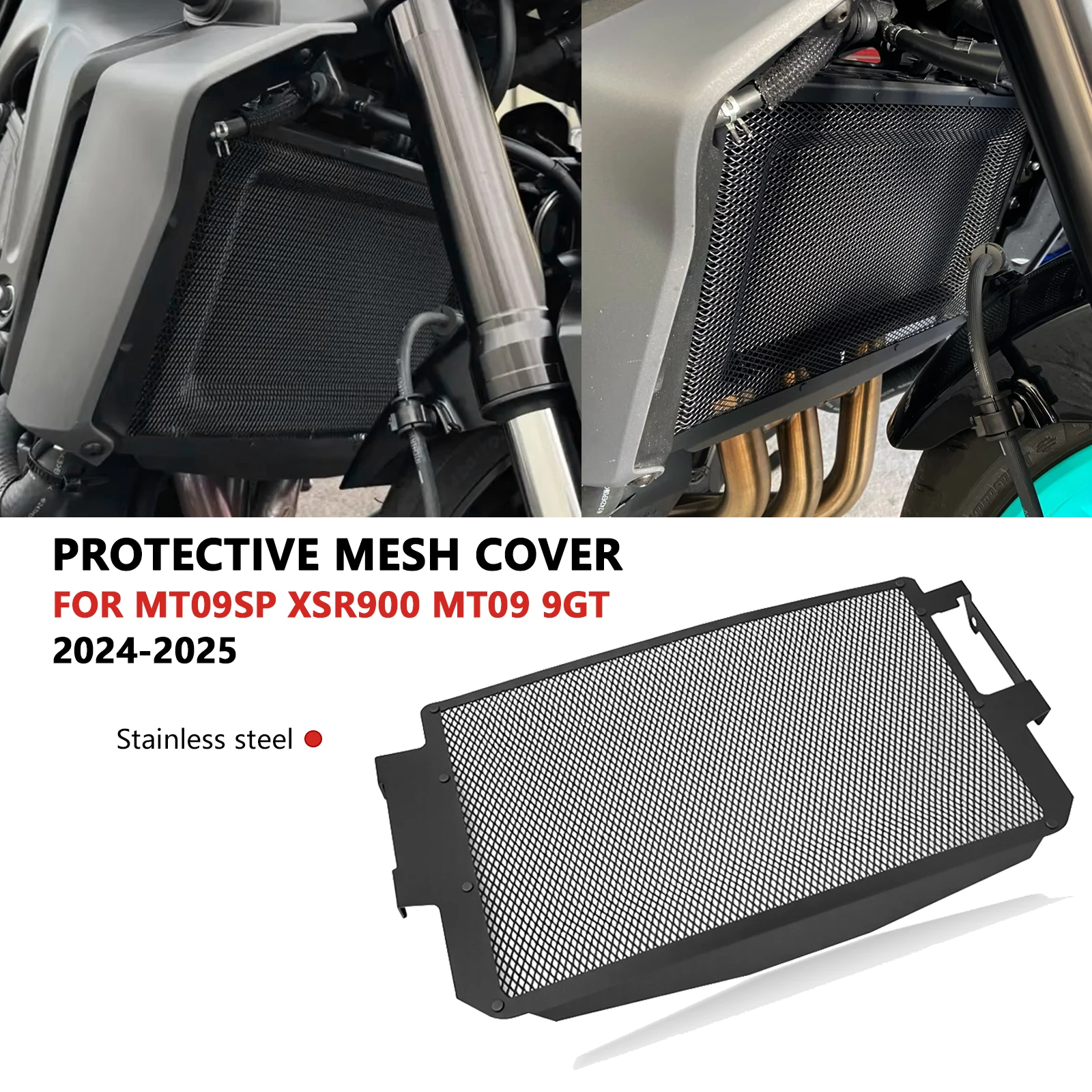 

For MT-09 MT09 SP 2024 2025 XSR900 2024 2025 9GT Motorcycle Radiator Guard Grille Protective Grill Cover Oil Cooler Protector