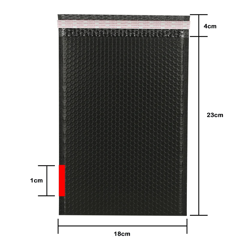 15x20cm 23x28cm 50PCS 블랙 버블 메일러 패딩 폴리 봉투 비즈니스 버블 메일러 배송 지 플락 가방 포장