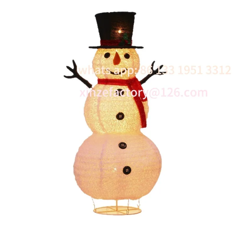

Spot 1.2m telescopic wrought iron props ornament scene arrangement Christmas decorations luminous snowman doll