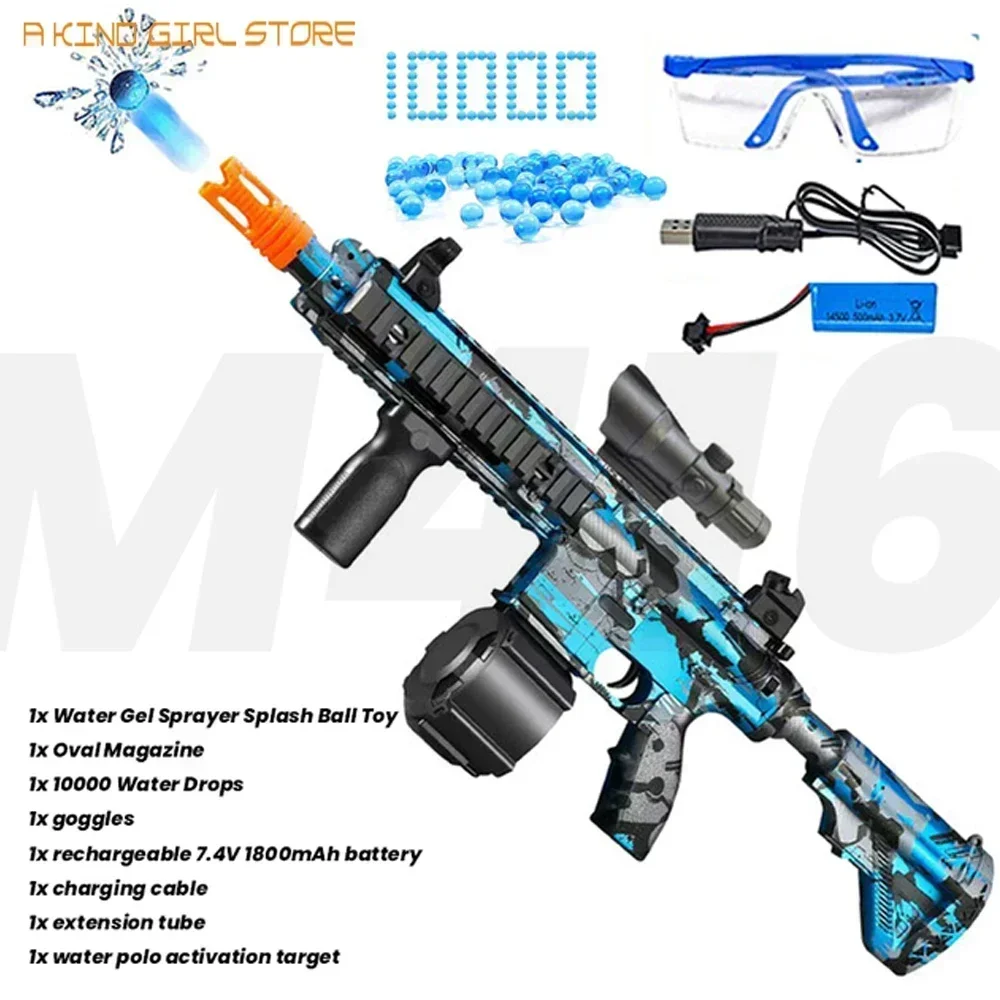 New Outdoor Toy M416 Manual And Electric Spray Gun 2-In-1 Gel Ball Eco-Friendly Water Beads With Goggles CS Game Simulation