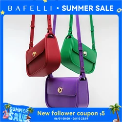 BAFELLI 2026 WOMEN'S NEW TREND LEATHER SADDLE BAGS FASHION STYLE ORIGINAL DESIGNER LUXURY BRAND CASUAL CROSSBODAY PURSE SHOULDER