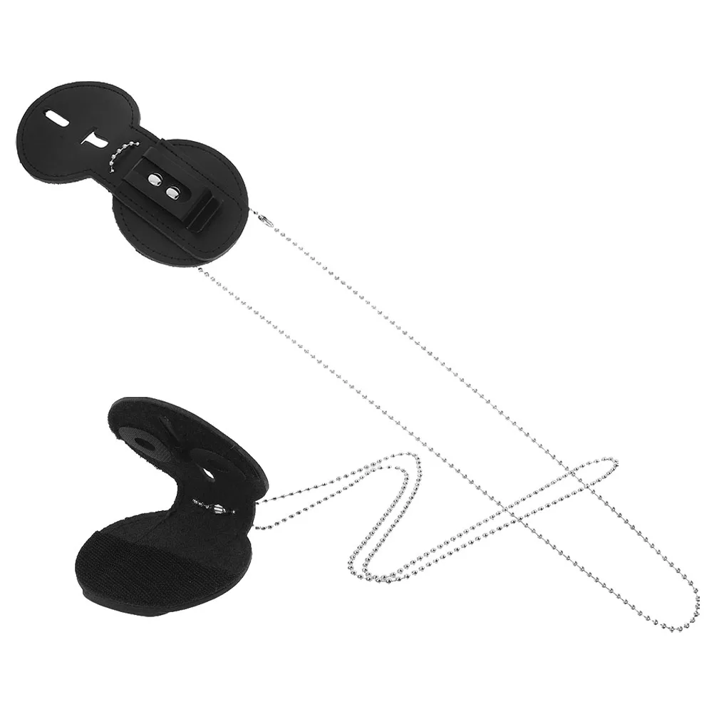 

2 Pcs ID Folder Badge Pin Holder Cop Necklace Universal Aluminum Alloy Work Protector