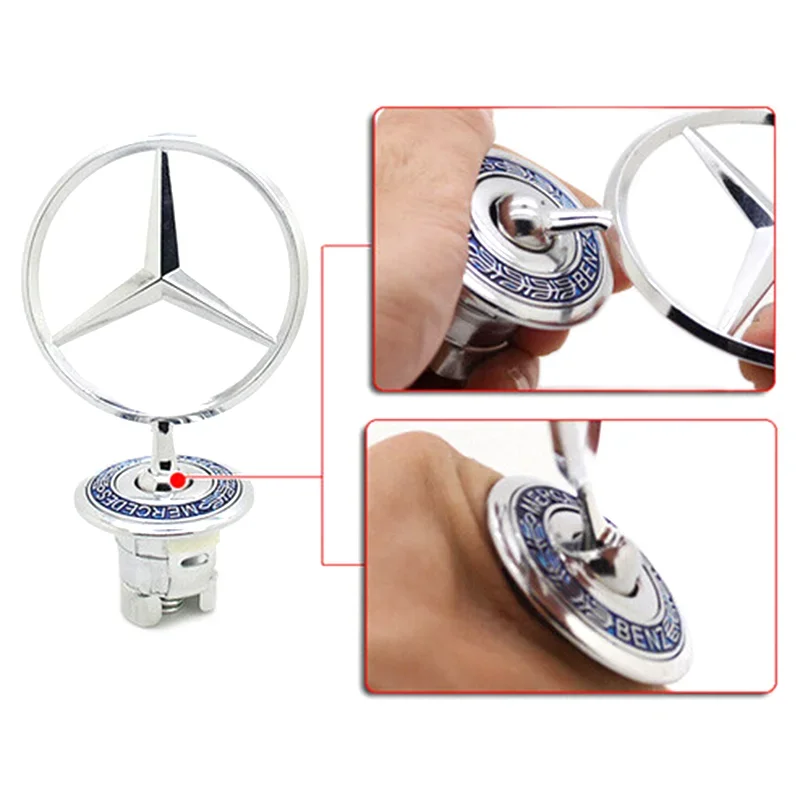 1 قطعة 44 مللي متر 57 مللي متر 74 مللي متر المعادن لمرسيدس بنز الجبهة هود بونيه رئيس GLA GLB GLC GLE E200 E260 E300 شارة السيارة شعار اكسسوارات
