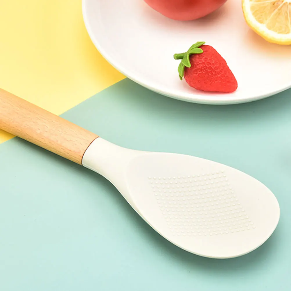 

Rice Paddle Spoon Silicone Non Stick Cooking Spoon for Rice Pot Easy Clean by Water Or Dishwasher Strong Texture Service Long