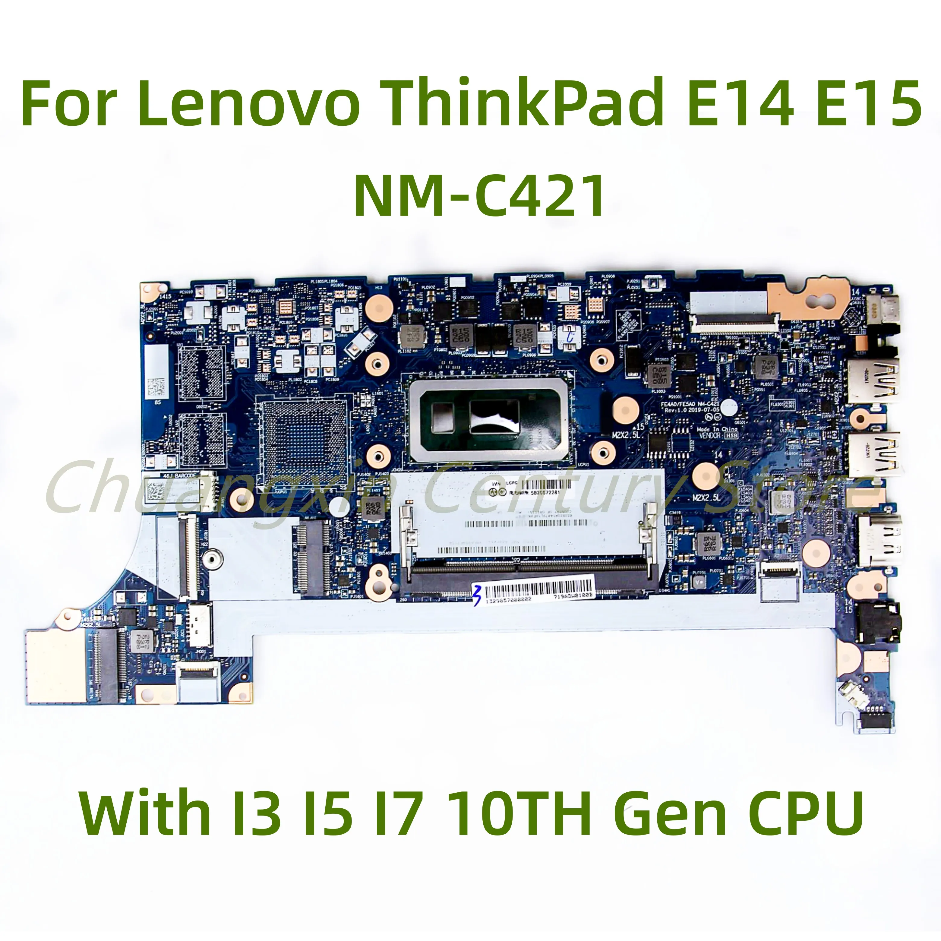 Suitable for Lenovo ThinkPad E14 E15 laptop motherboard NM-C421 with I3 I5 I7 10TH Gen CPU 100% Tested Fully Work