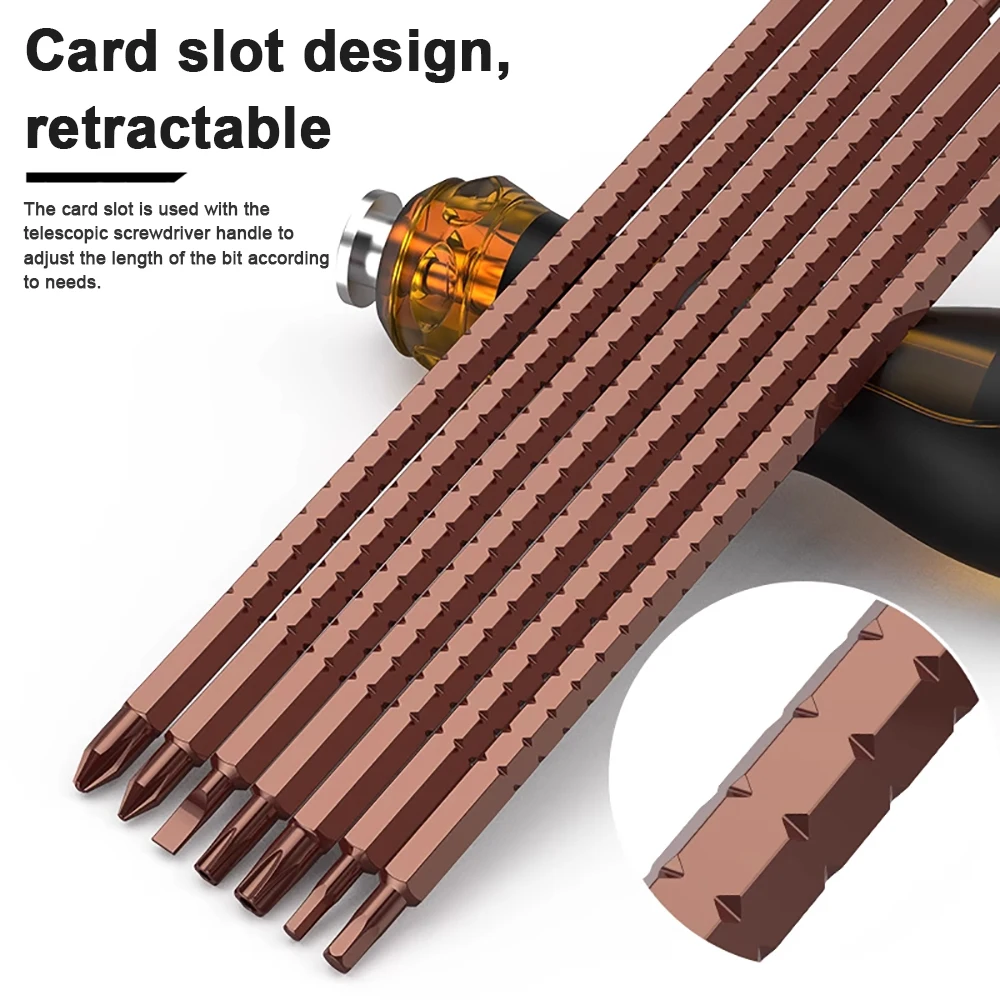 

Cross Flat Screwdriver Bit Magnetic Extended Telescopic Dual Purpose Phillips Hexagon S2 Alloy Steel Hand Tools