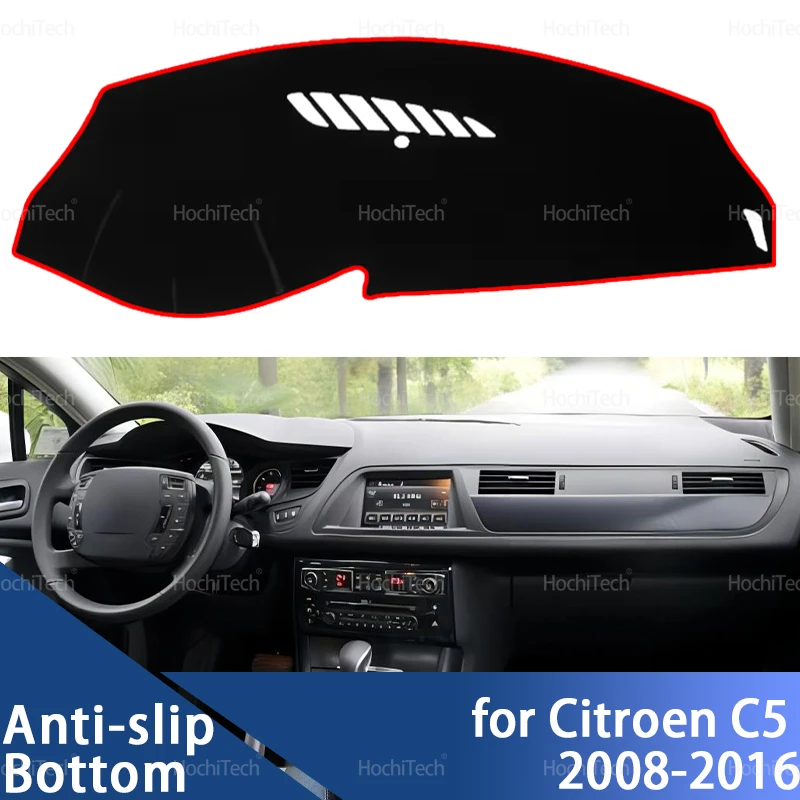 

Коврик-накладка на приборную панель для Citroen C5 2008-2016, солнцезащитный коврик, коврик для панели приборов, защита от УФ-излучения, автомобильные аксессуары, LHD RHD