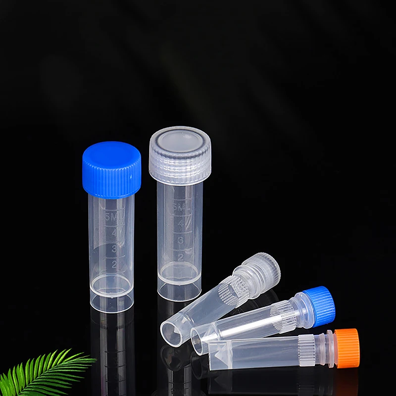 20pcs 1.5/1.8ml PP Lab Analysis Freezing Tubes Graduation Centrifuge Tube Volume Vials Bottles With Blocking Cap Screw Cap