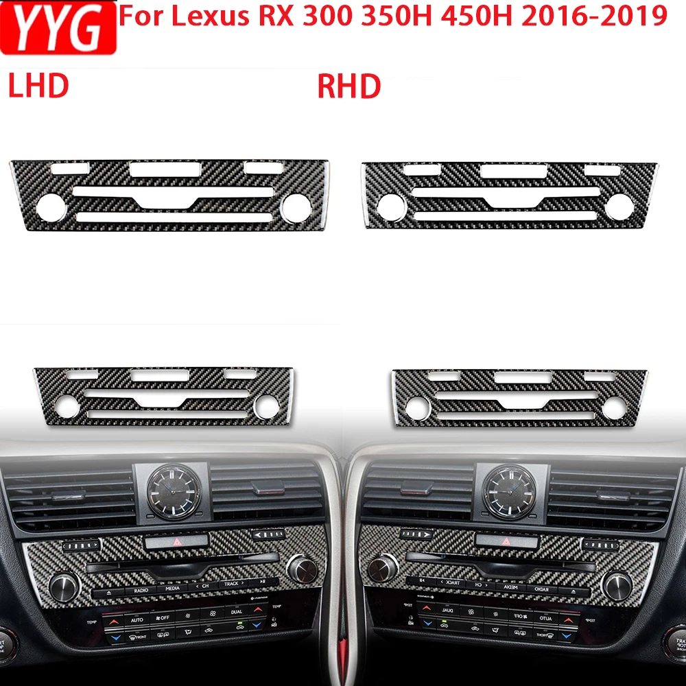 For Lexus RX 300 350H 450H 2016-2019 Car  accessories Carbon Fiber CD Panel Decorative Cover Trim Auto Interior Car Sticker