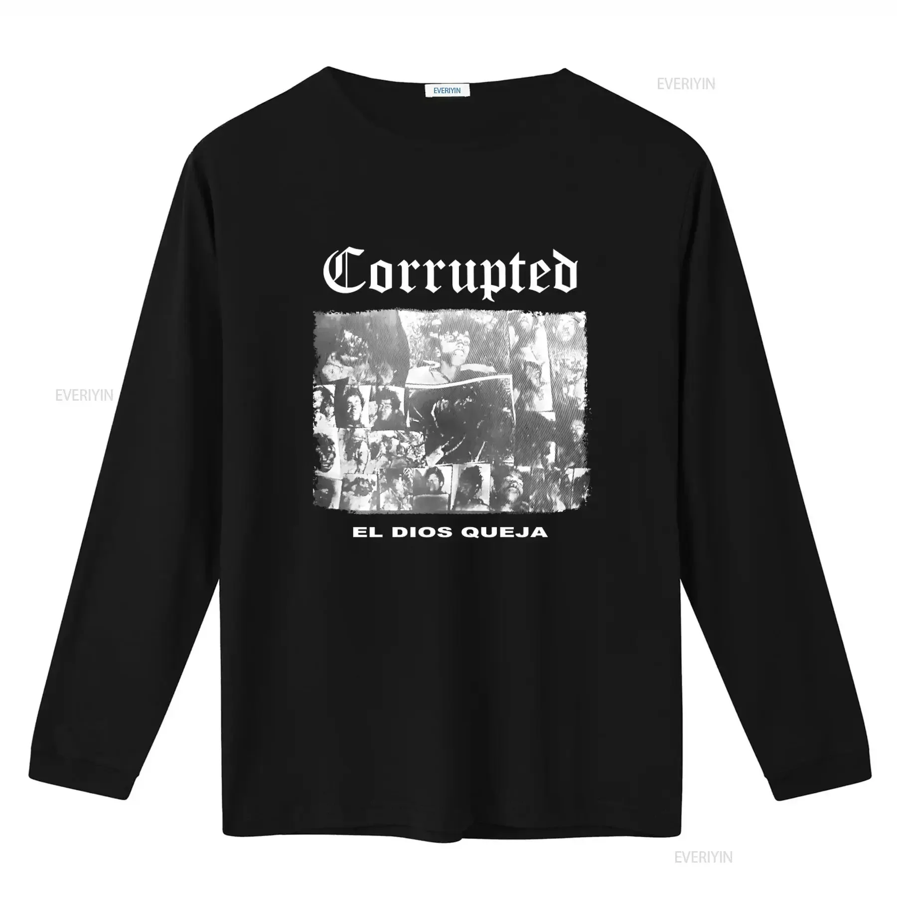 CORRUPTED EL Dios Queja Band T shirt for Men Rock Style vintage Washed Stretched Stylish Comfortable streetwear fashion Soft