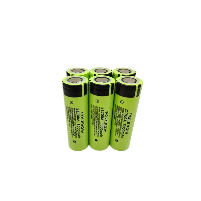 100% true capacity 21700 3.7V 5000mAh flat top lithium-ion rechargeable battery, used for flashlight and car battery components