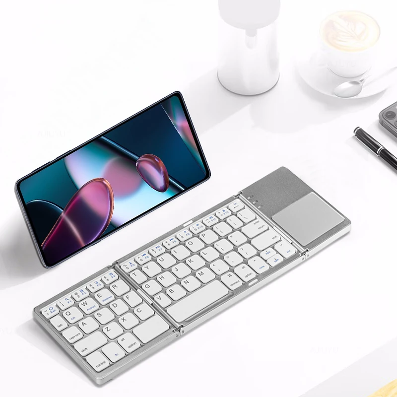 Drahtlose Faltende Tastatur Bluetooth Tastatur Mit Touchpad Für Motorola MOTO razr 5G S30 Pro Rand S30 X40 OnePlus 9 10 Pro Telefon