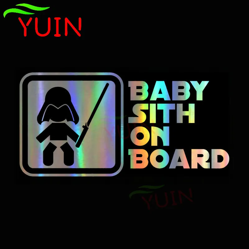 Lovely Baby Sith on Board Caveat Car Sticker Fashion PVC Trunk Decorative Accessories Waterproof and Anti-ultraviolet Stickers