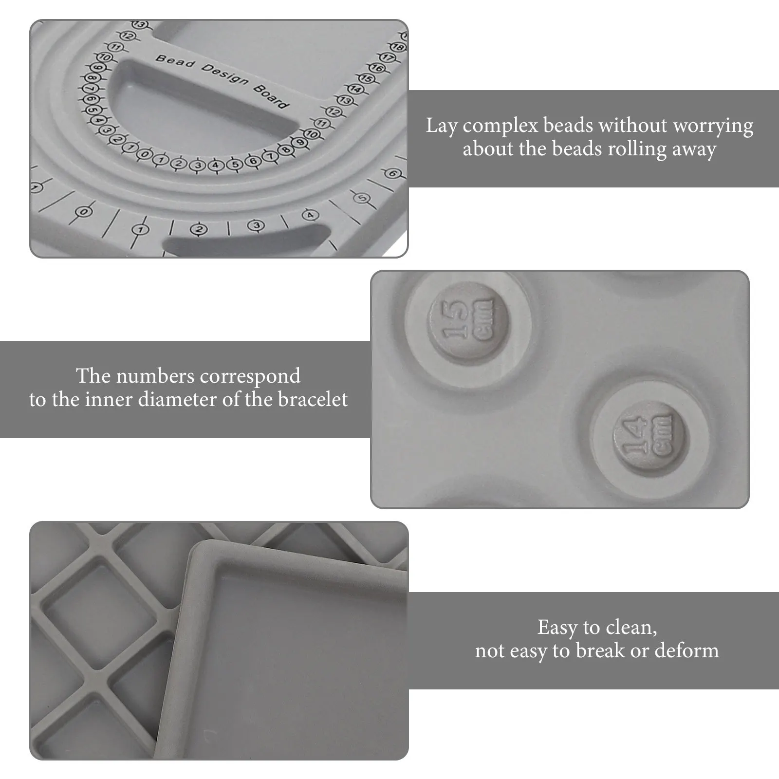 4Pcs Beads Design Trays Jewelry Making Storage Box Durable Smooth Surface Beading Accessories Beads Design Boards