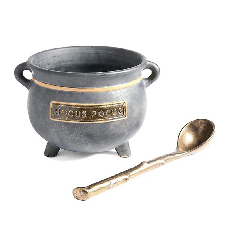 Witches Cauldron Halloween Decoration Witch Cauldron Resin Bowl Candy Bucket Halloween Indoor Outdoor Kitchen Decoration