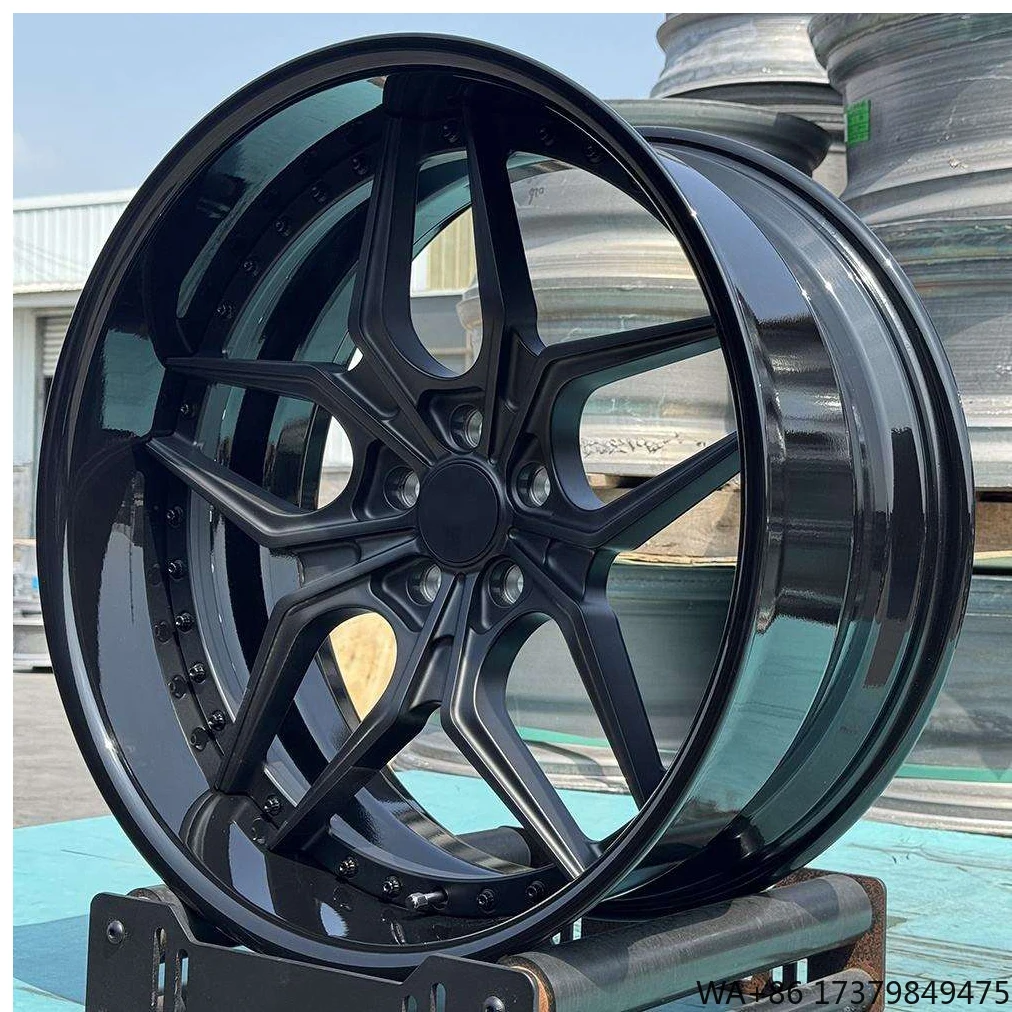 

Factory Hotsale Custom Black Deep Lip 2piece Forged Size18 19 20 21 22inch Pcd 5x112 5x114.3 for for Porsche Panamera Rim