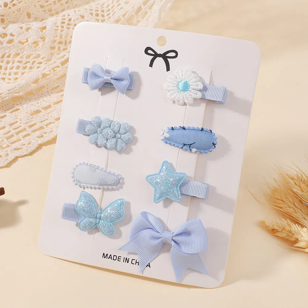 8-teiliges Kinder-Haarschleifen-Set: Süße Haarspangen mit Schleifen und Gänseblümchen im Ins-Stil für Mädchen – Modische Haaraccessoires – Detail 2