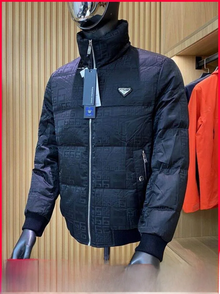 

Thiened Du down Filling Flannel Padded Jaet Men's Winter Casual All-match Stand Collar Zipper Sle Windproof Cozy Poly...