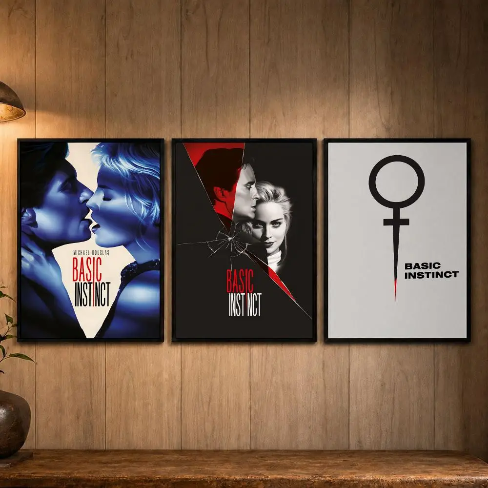 Trending Movie B-Basic InstinctS Poster Self-adhesive Art Poster Decoracion Painting Wall Art White Kraft Paper Home Decor