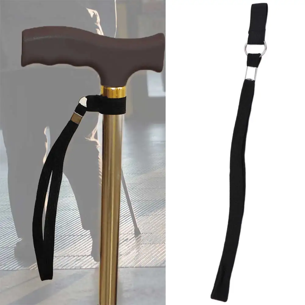 Anti-lost Walking Canes Wrist Strap Identity Nameplate Metal Buckle Walking Stick Anti-lost Lanyard Multi-purpose Nylon Webbing