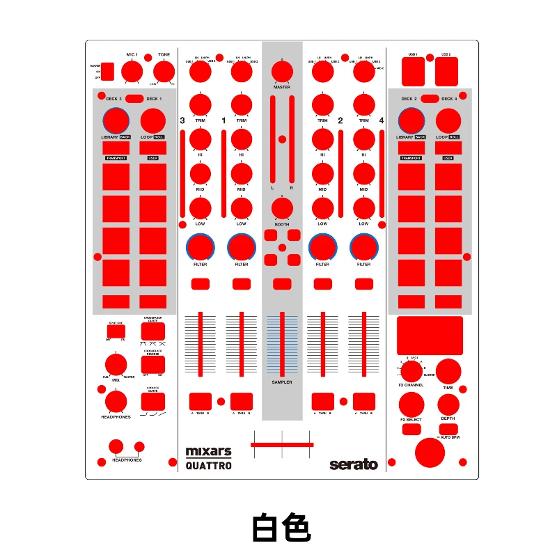 

Mixars Quattro Mixer Panel Film, Quattro Colorful Sticker Not An Iron Panel