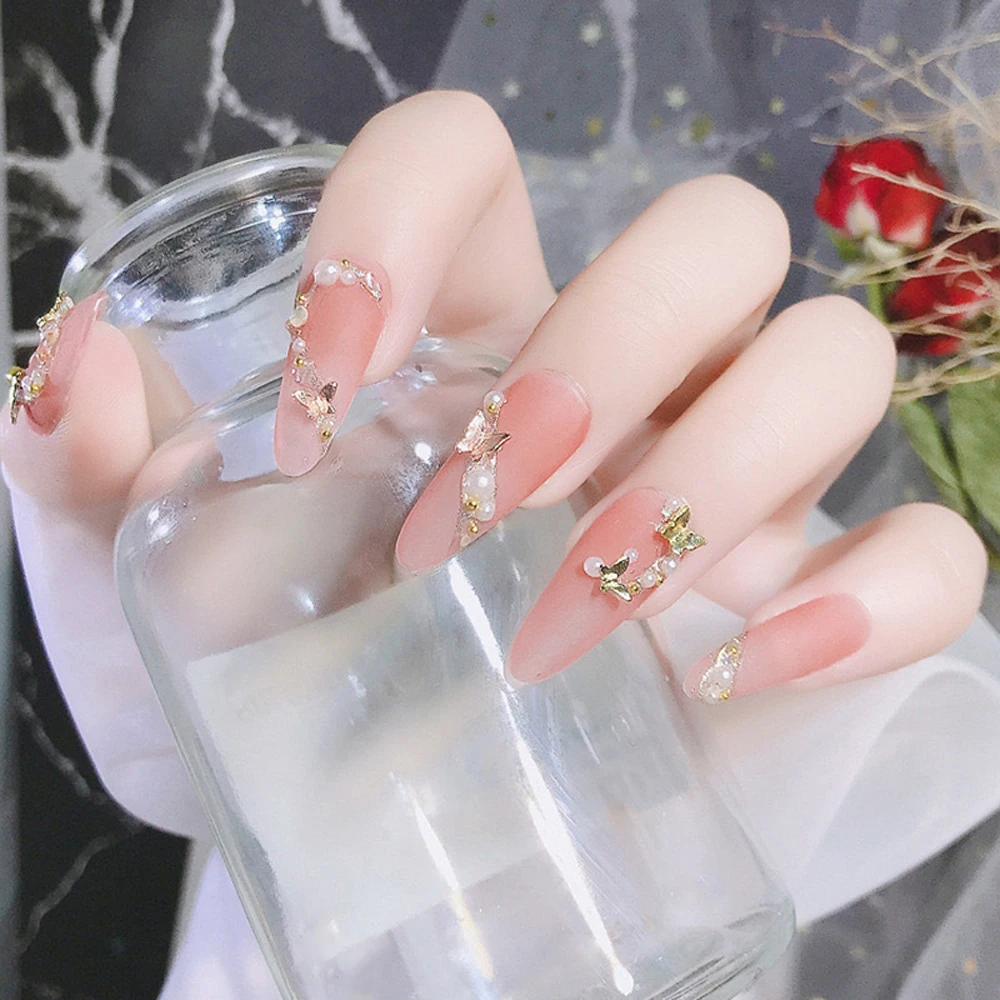 10 قطعة فراشة على شكل الذهب والفضة مسمار الفن السحر ثلاثية الأبعاد سبيكة فراشة مجوهرات أظافر الديكور DIY بها بنفسك حساسة مانيكير اكسسوارات