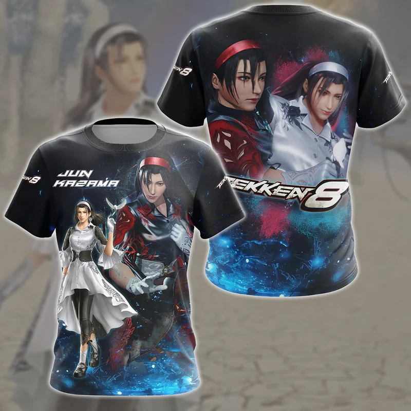 Tekken 8 Graphic T Shirts Harajuku Fashion Kazuya Mishima T-Shirt Fighting Game T Shirt For Men Clothes Casual  Kids Streetwear