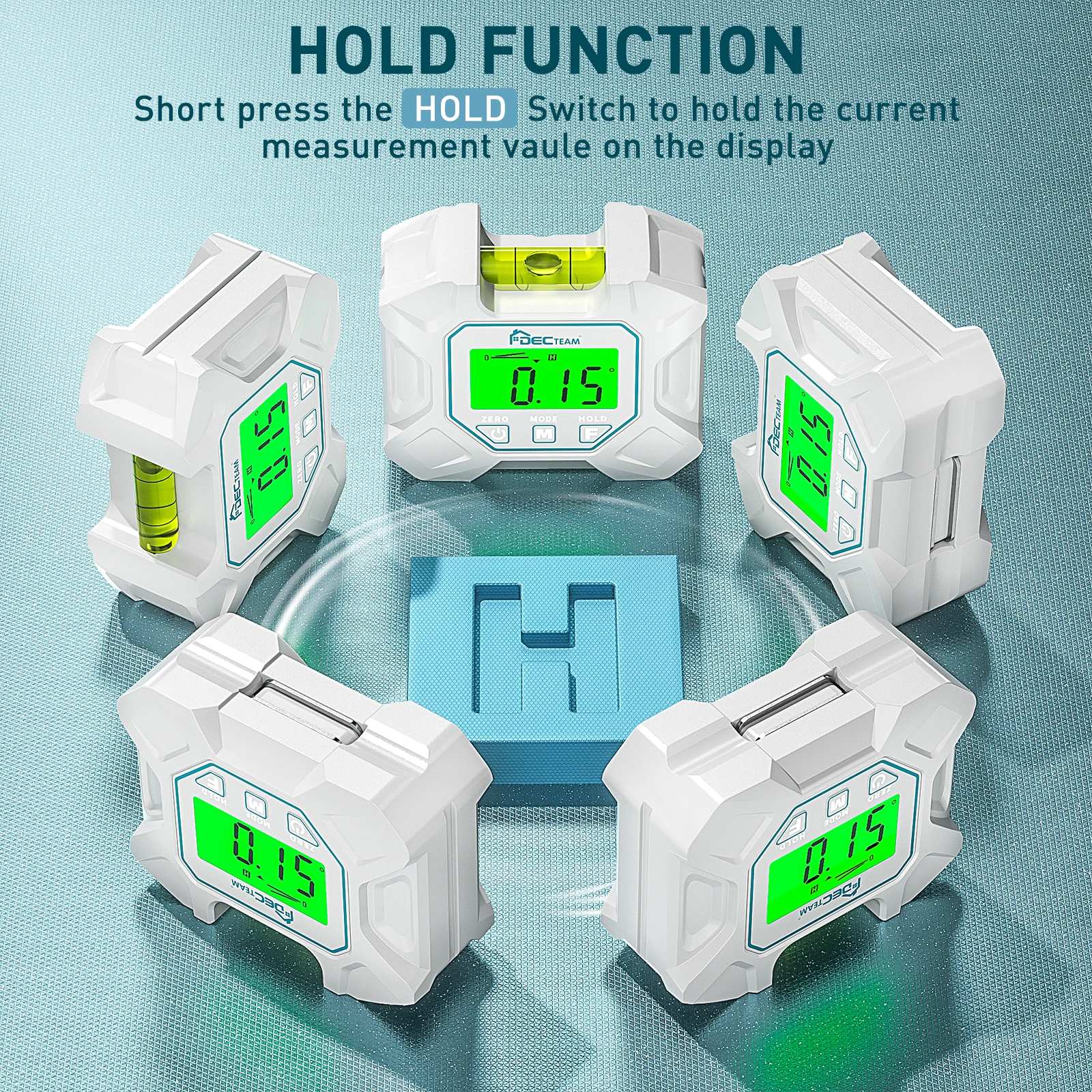 Decteam AG02 Laser Digital Angle Protractor Electronic Bubble Angle Finder Box Gauge Back light inclinometer Measuring Tools