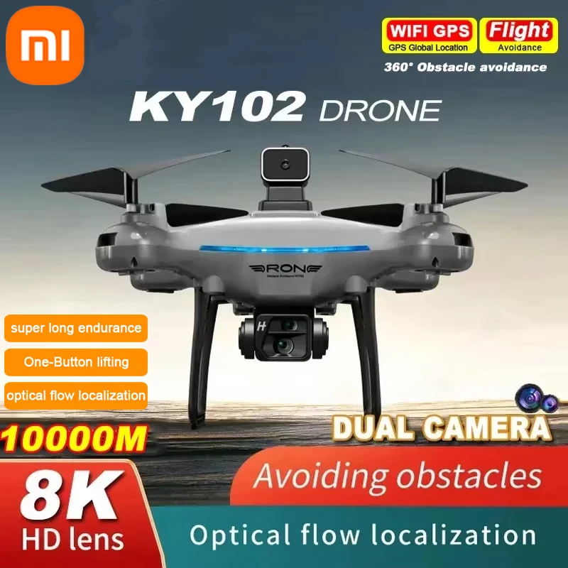 XIAOMI KY102 Drone Professional 8K HD Dual Camera Aerial 360 Obstacle Avoidance Optical Flow Four-Axis RC Aerocraft Toys