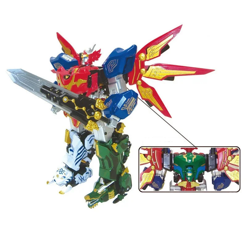 Beasts Wars Assembled Dinosaur Rangers 5in1 Megazords Model Toy Super Sentai Transformation Robot Figure Collectiion Boys Gifts