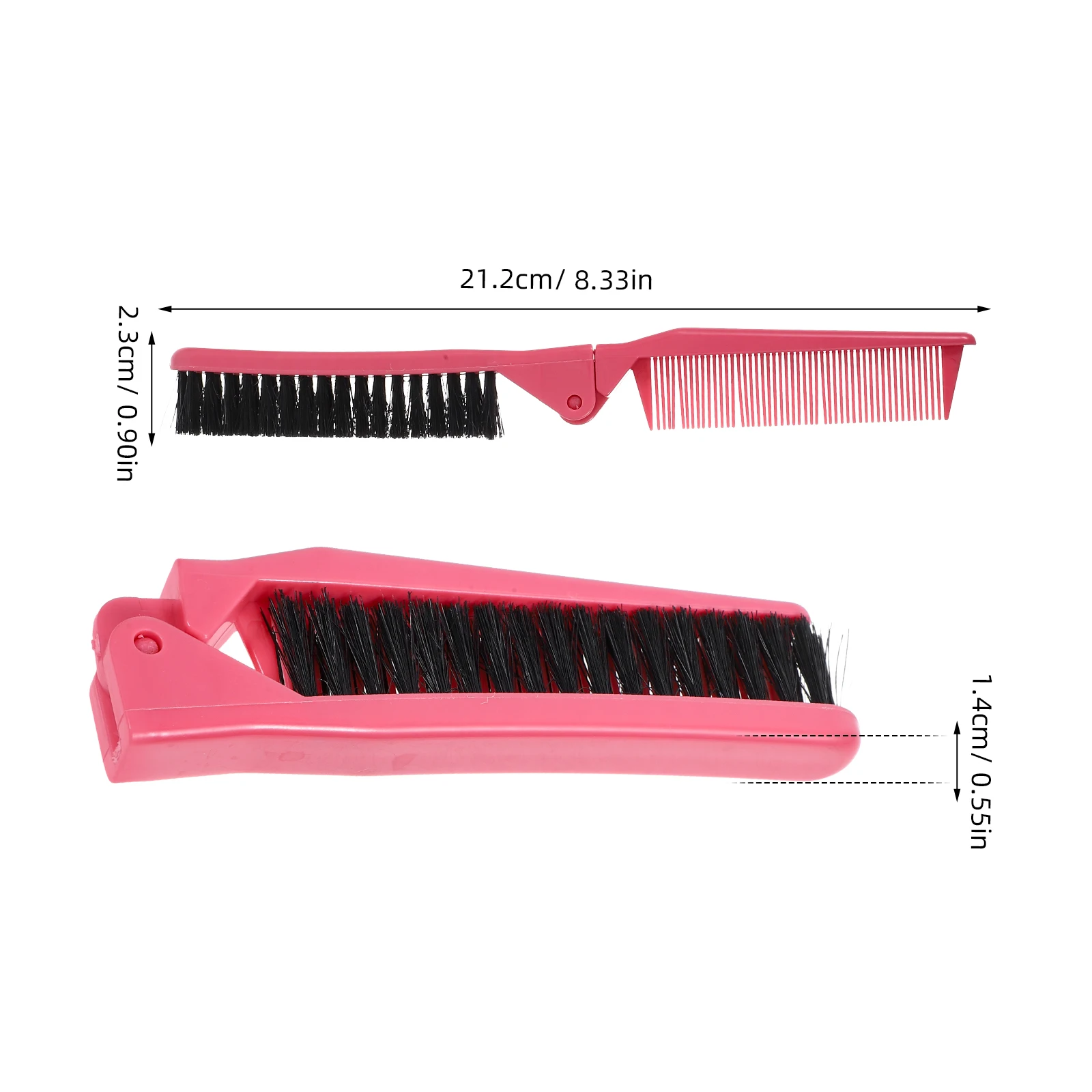 

2Pcs Folding Comb Compact Hair Brush Deep Purple Pink Anti Static Travel Size Portable Small Comb For Women Pocket Hairbrush