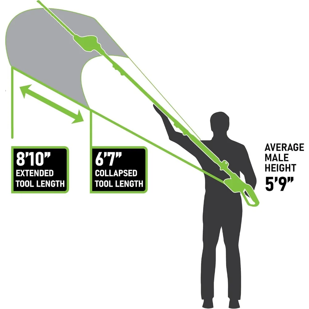20-Inch Cordless Pole Hedge Trimmer with 2.0AH Battery and Fast Charger by Earthwise LPHT12022 Volt