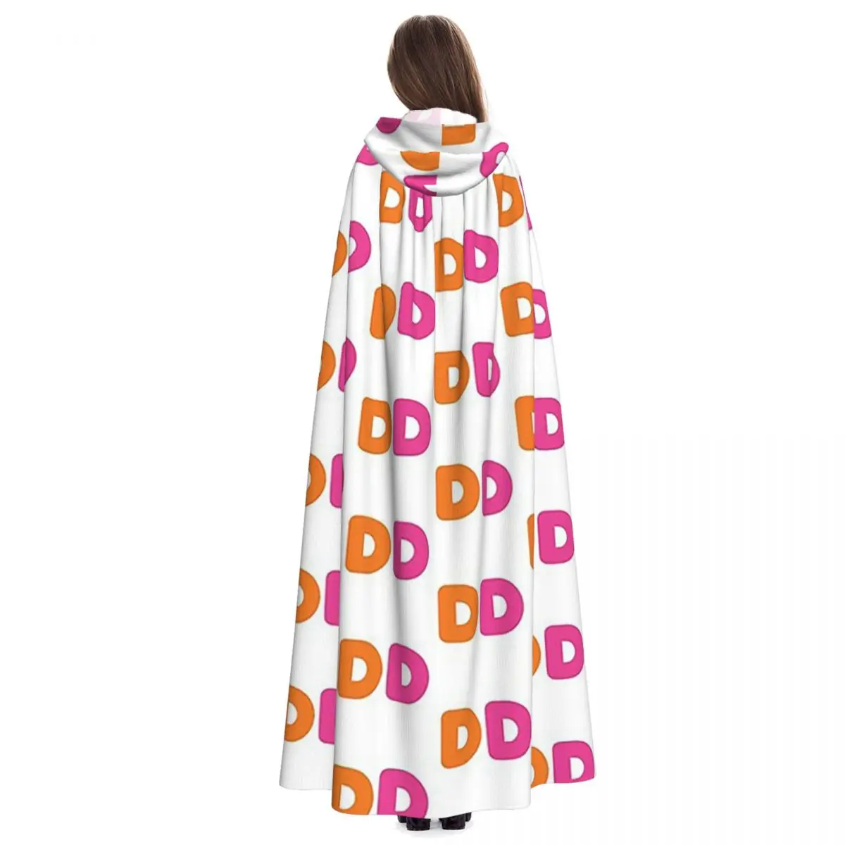 I Love Dunkin Donuts Long Hooded Cloak Witch Medieval Costume Cosplay Cape HalloweenParty Adult Unisex view 6
