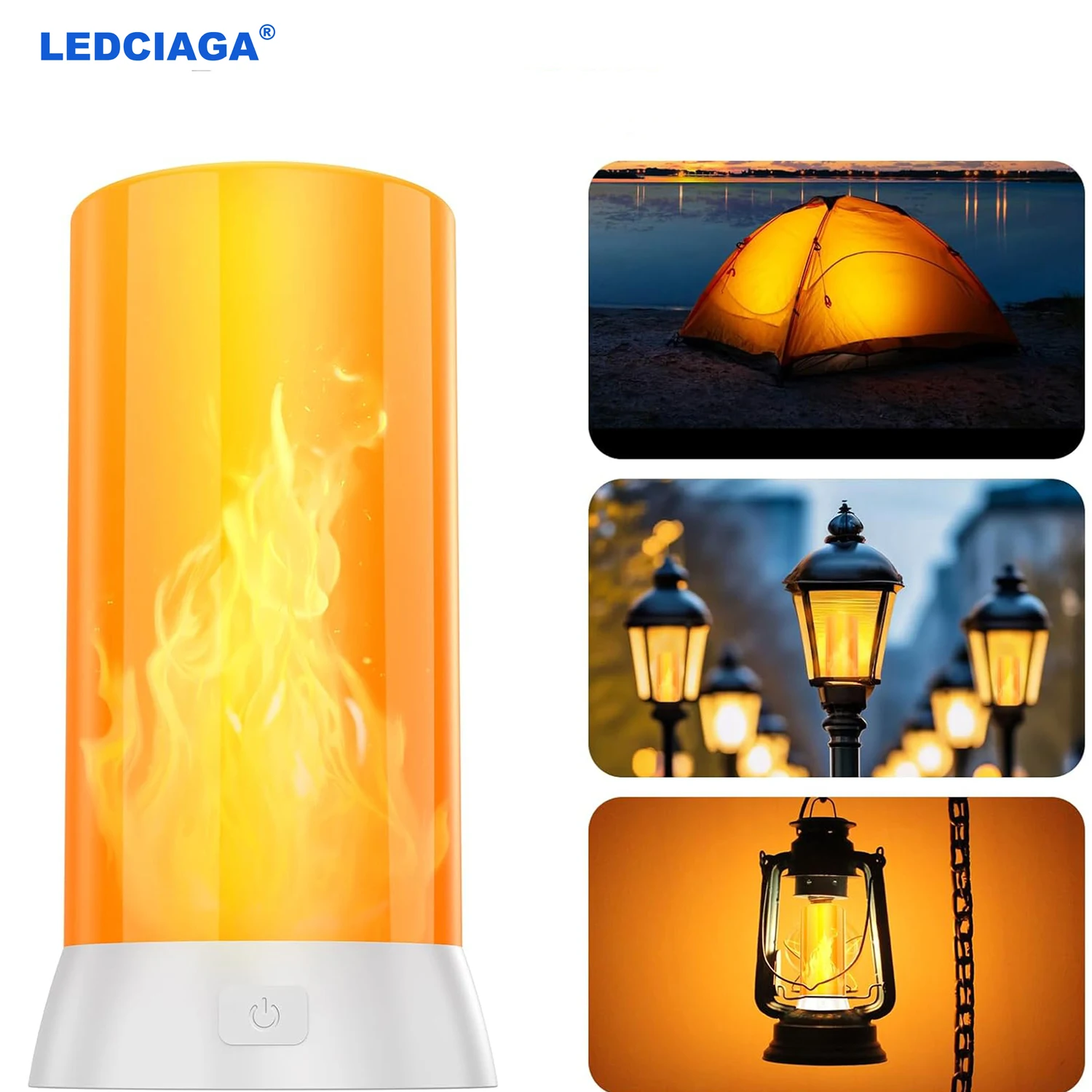 LEDCIAGA LED Flame Lamps Waterproof USB Rechargeable Dimmable Flameless Candles Light for Home Party Garden Camping Halloween