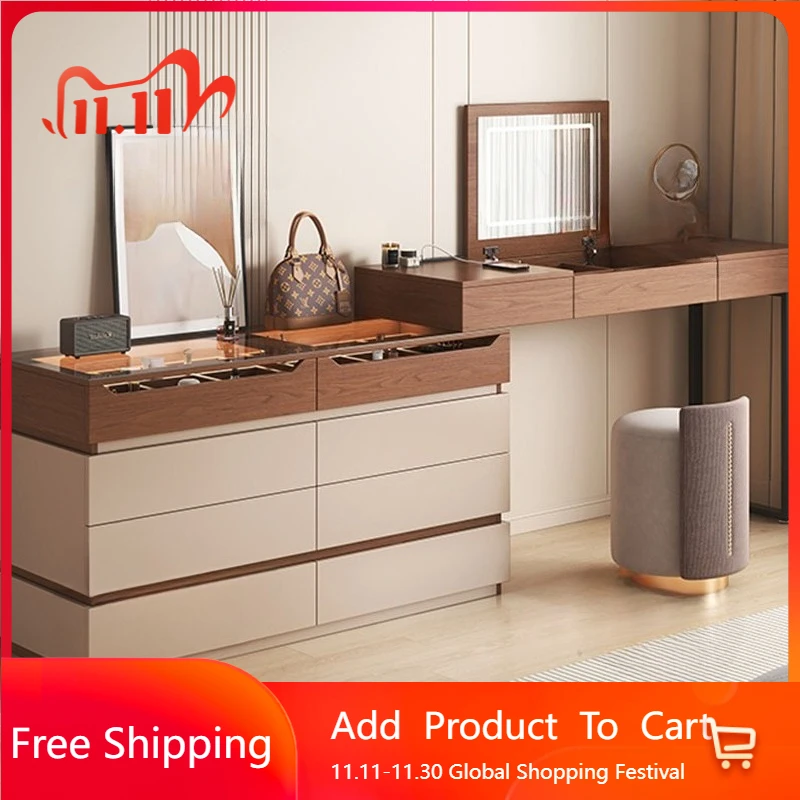 

Large Speaker Dressing Table Coffee Wood Desk Makeup Storage Drawers Dressing Table Makeup Organizer Vestidores Trendy Furniture