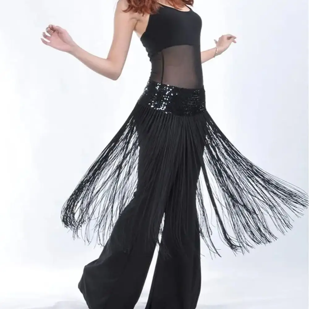 

Creative Belly Dance Belt Long Tassel Wrap Skirt Sequin Waist Chain Glitter Sequins Classic Belly Dance Hip Scarf