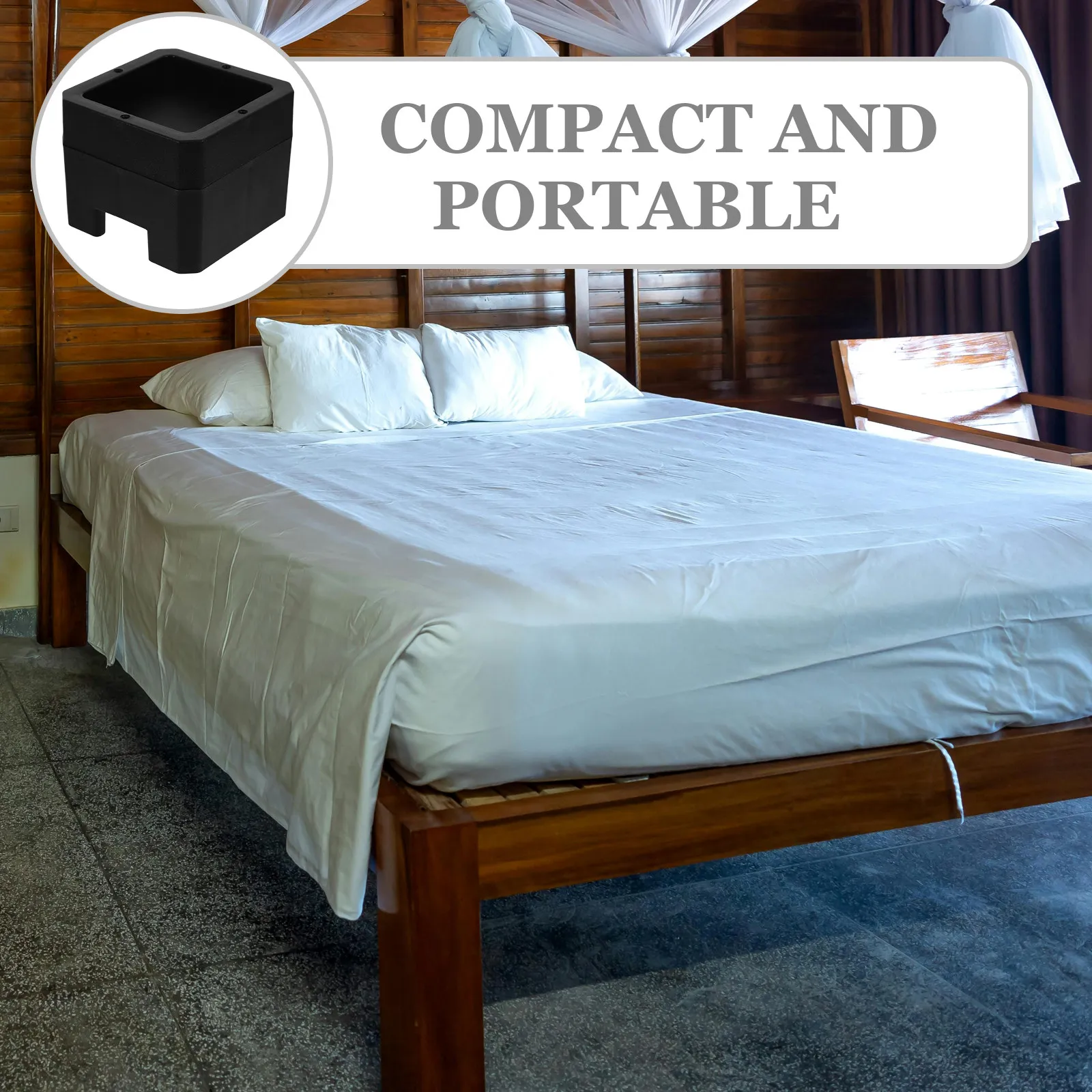 

Комплект из 4 универсальных нескользящих подставок для ножек кровати: увеличение высоты, улучшение устойчивости, защита пола для колесиков, диванов и кушеток