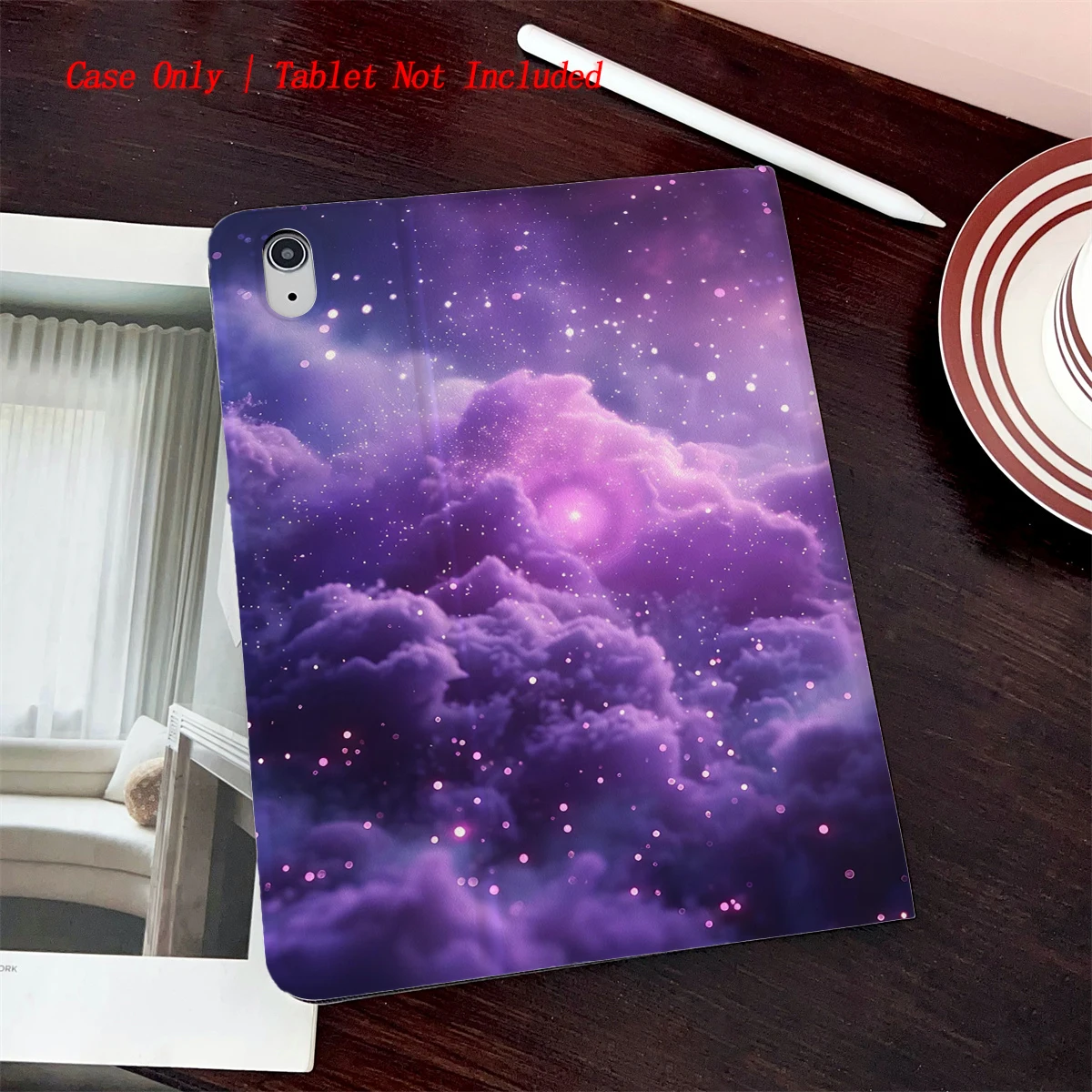 

8 Fresh Style Printed iPad Case, 360° Rotating Stand & Pen Slot,Book Style, Auto Sleep/Wake, Compatible with Various Apple iPads