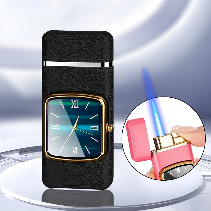 

Metal Windproof Watch Cigar Cigarette Gas Lighter Jet Torch Unusual Lighters Portable Smoking Accessory Butane Gadgets for Men