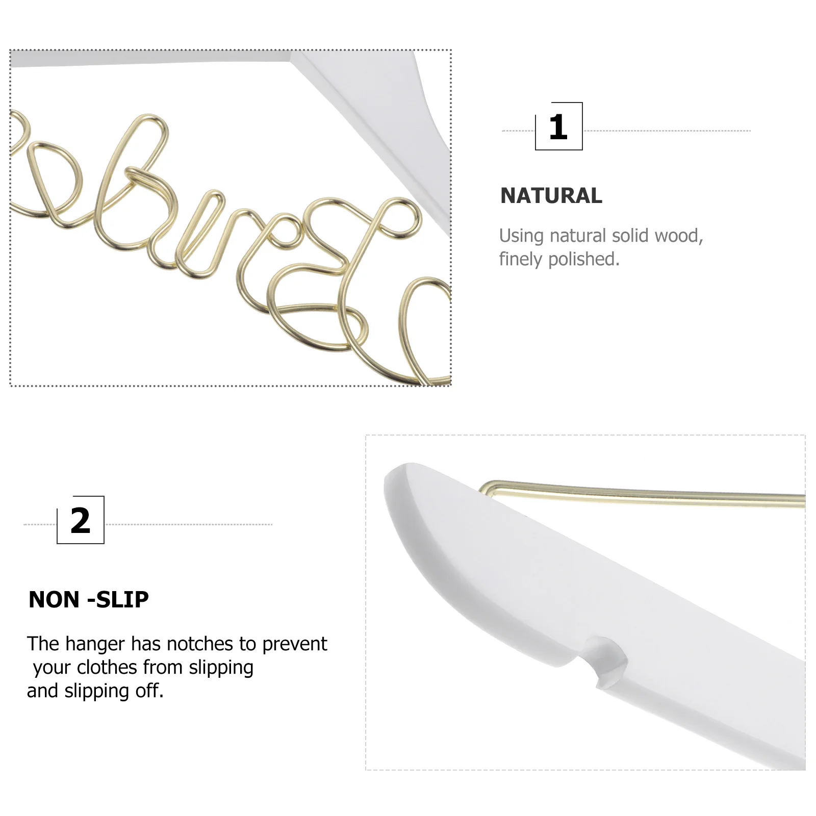 

1pc Wedding Dress Hanger White Wooden Wire Bride Clothes Hanger with for Strapless Dresses Bridal Shop Display Anti Skid