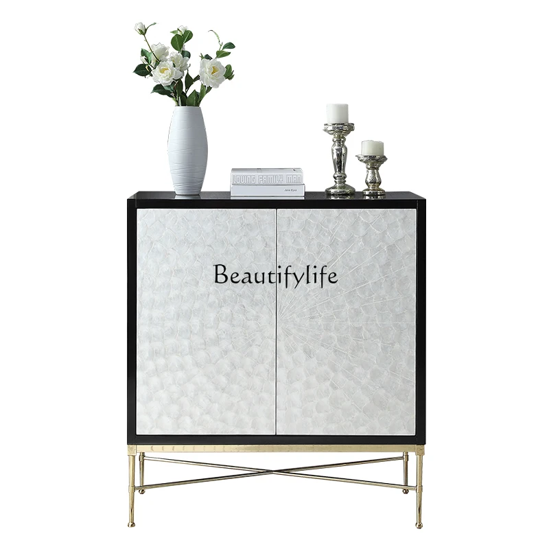 

**American light luxury shoe cabinet solid wood post-modern simple entrance cabinet large capacity door