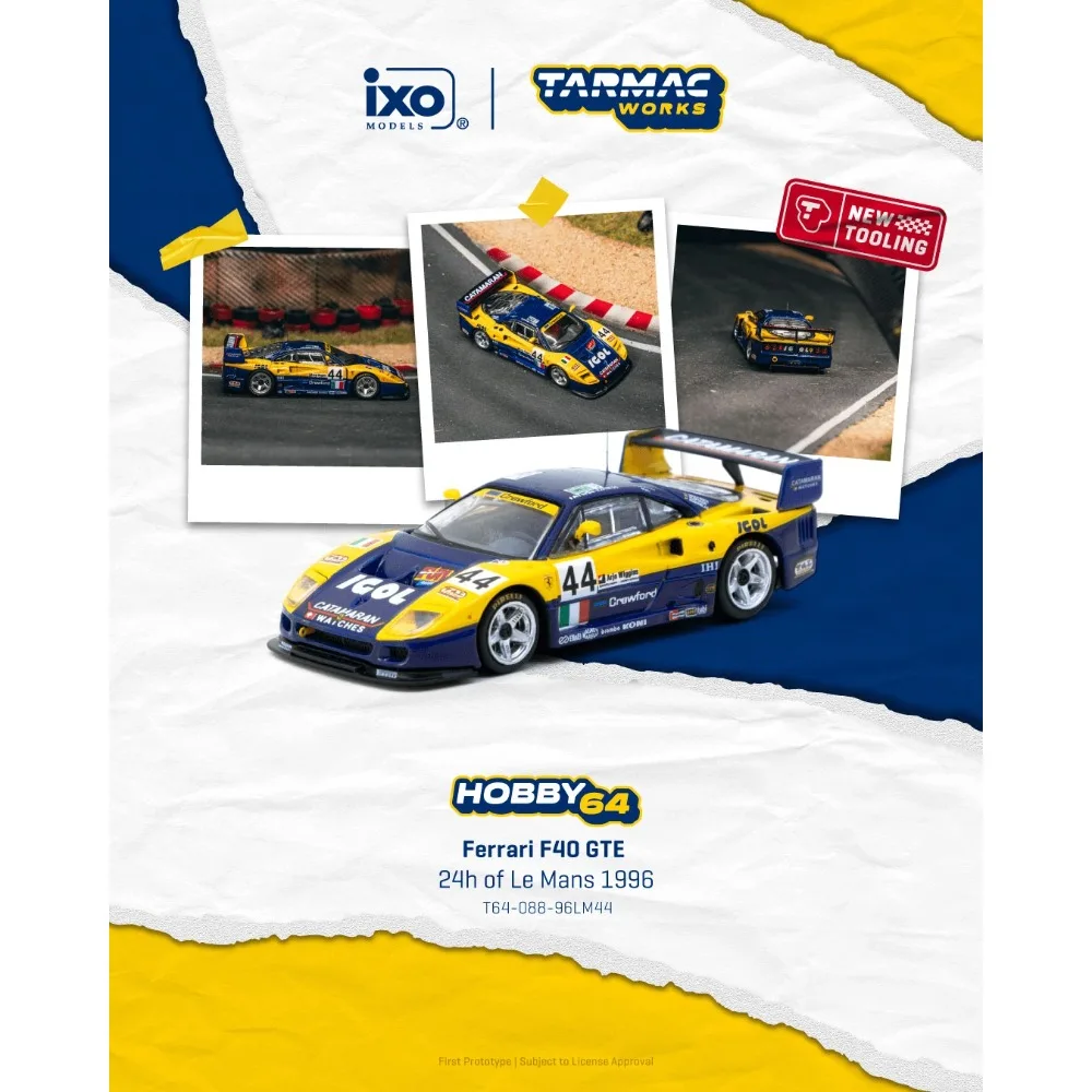 

PreSale TW 1/64 Diecast Model Car Ferrari F40 GTE 24h of Le Mans 1996 High Performance Limited Edition Gift for Boys Adults