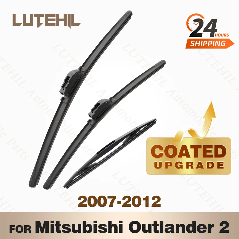 

LUTEHIL's Silicone Front & Rear Wiper Set For Mitsubishi Outlander 2 2007 - 2012 2008 coated windshield wiper blade 24"+21"+12"