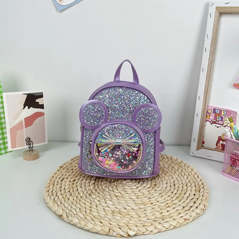 

Wear-resistant Colorful Sequins Schoolbag Eco-friendly Cute Princess Backpacks Big Ear Cartoon Children Schoolbag Kids Gifts
