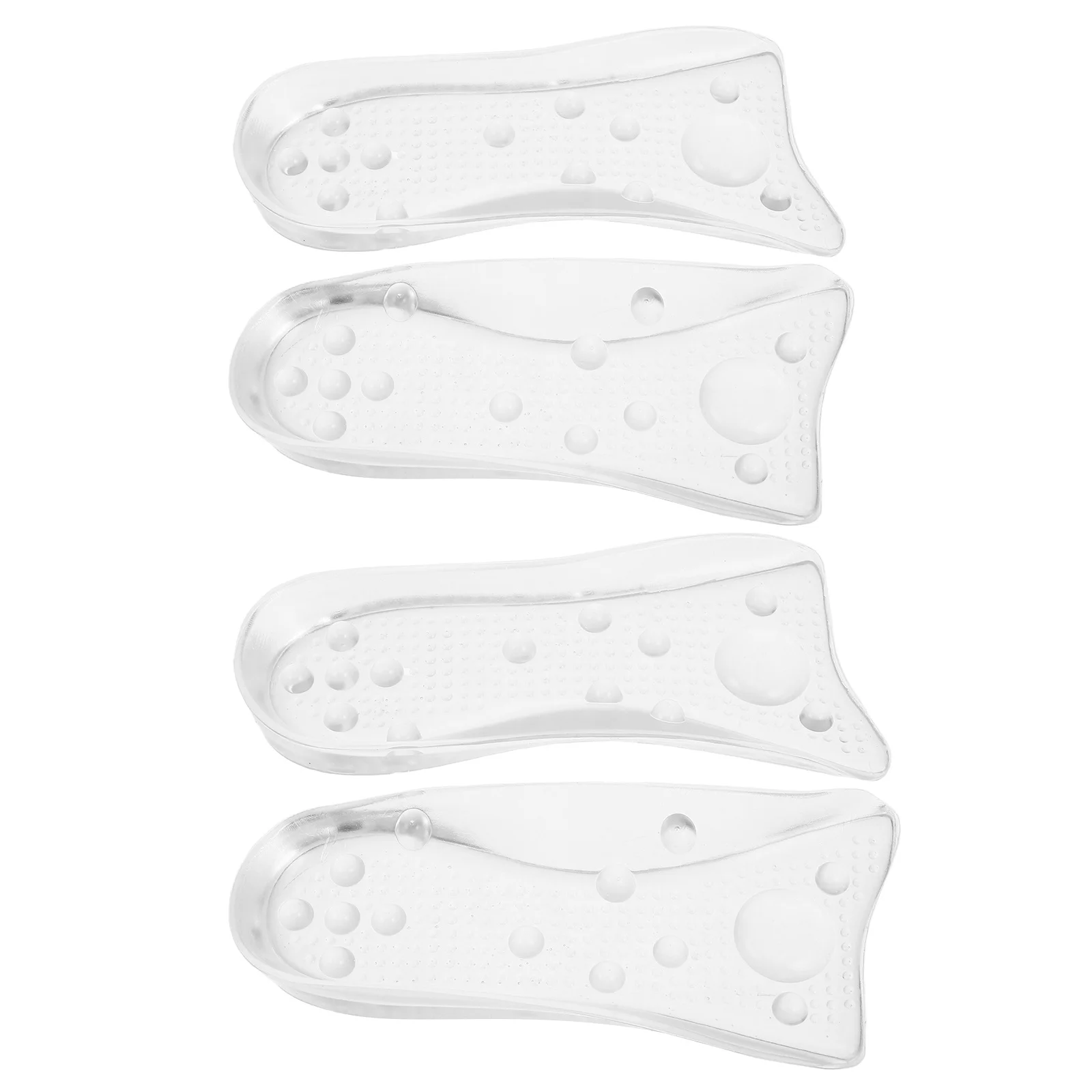

2pcs Massage Shock Absorption Half Size Insoles Transparent Silicone Gel Heel Pads Arch Support For Sports Running Dress Shoes