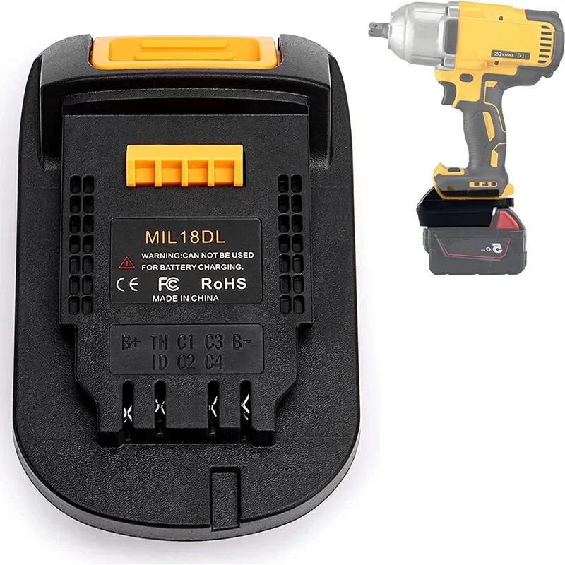 1Pcs MIL18DL Battery Converter Adapter For Milwaukee Series Convert To 20V Battery Use For Dewalt 18/20 Volt Power Tool