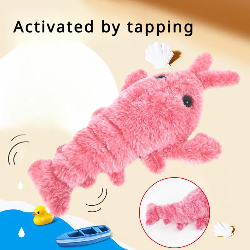 New Cat Toys Electric Lobster USB Rechargeable Simulation Jumping Shrimp Plush Electric Pet Teasing Cat Dogs Toys Pet Supplies