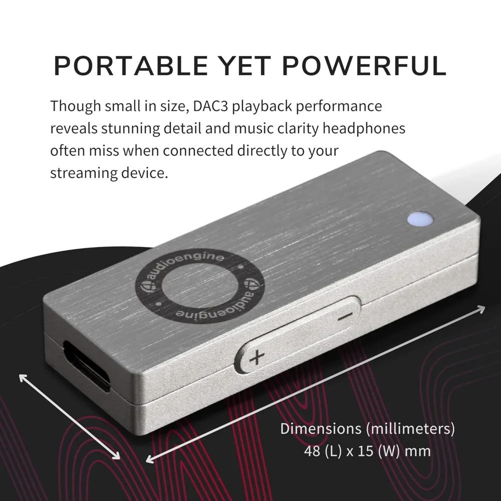 DAC3 32-Bit Mobile DAC and Headphone Amplifier for Hi-Res Digital to Analog Music and Audio