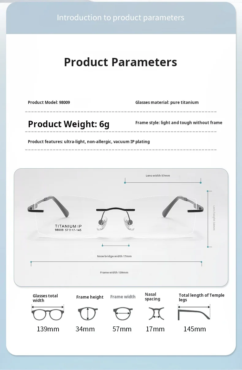 نظارات OLLYMURS من التيتانيوم النقي لقصر النظر وقصر النظر التقدمية للرجال بدون إطار مع عدسات مضادة للانعكاس ومضادة للخدش نظارات للنساء